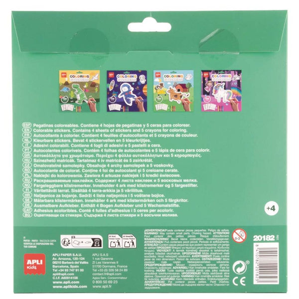 Aufkleber-Set zum Ausmalen mit Buntstiften – Dinosaurier, 57 Stück