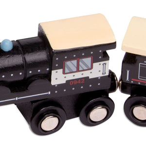 Holz-Personenzüge mit Magneten, 6-teiliges Set