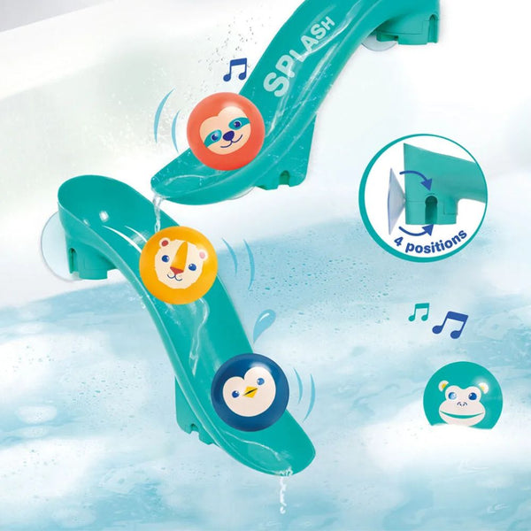 Modulare Kugelbahn mit Sound für die Badewanne