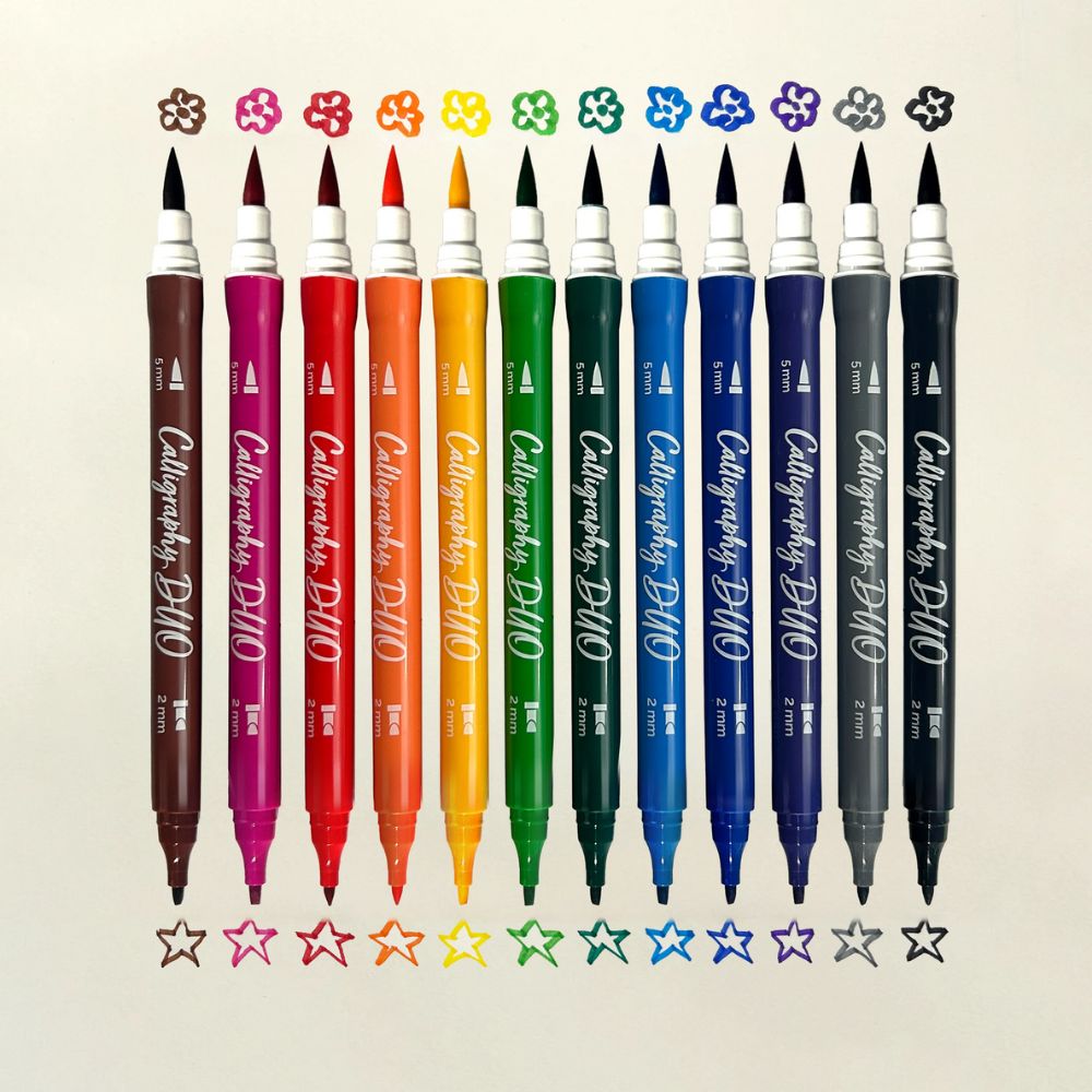 Kalligrafie-Filzstifte Calligraphy Duo Ooly, 12 Stück