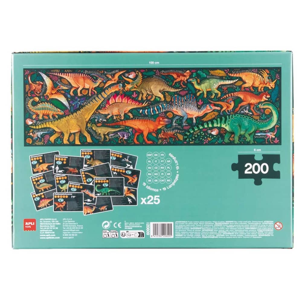 Lernpuzzle – Ausgestorbene Tiere Dinosaurier (200 Teile)