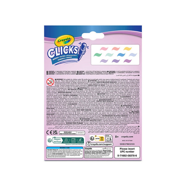 Pastellfarbene Selbstschreiber – abwaschbar, Clicks, 10 Stück