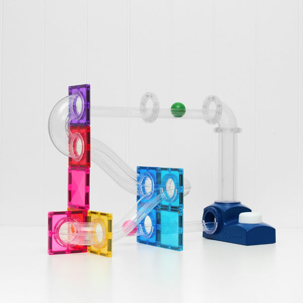 Magnetbauklötze – Ball Run Launcher Pack, 47 Teile