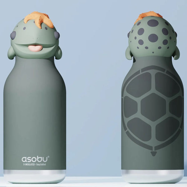 Thermosflasche mit Strohhalm „Bestie“ – Schildkröte, 460 ml