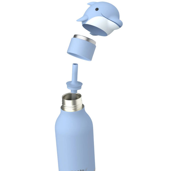 Thermosflasche mit Strohhalm „Bestie“ – Delfin, 460 ml