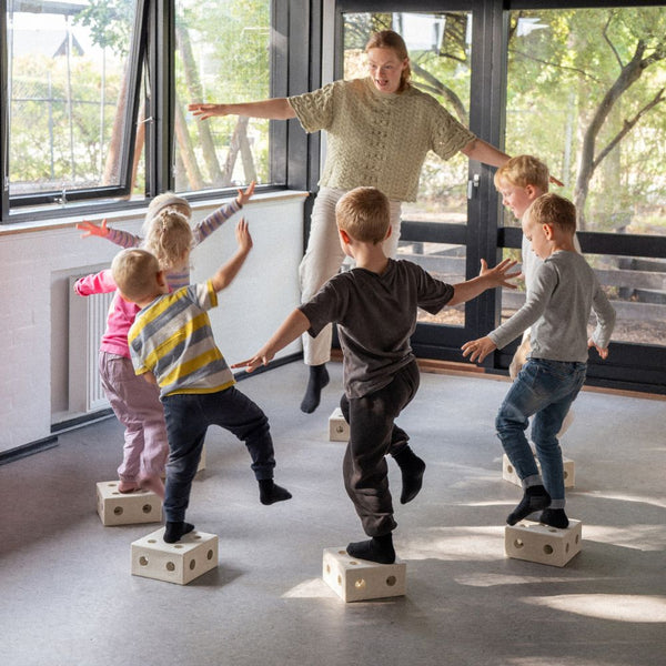 Kreative Bausteine zur Förderung der Grobmotorik – MODU Education Set – Deep Blue/Sky Blue, 55 Teile