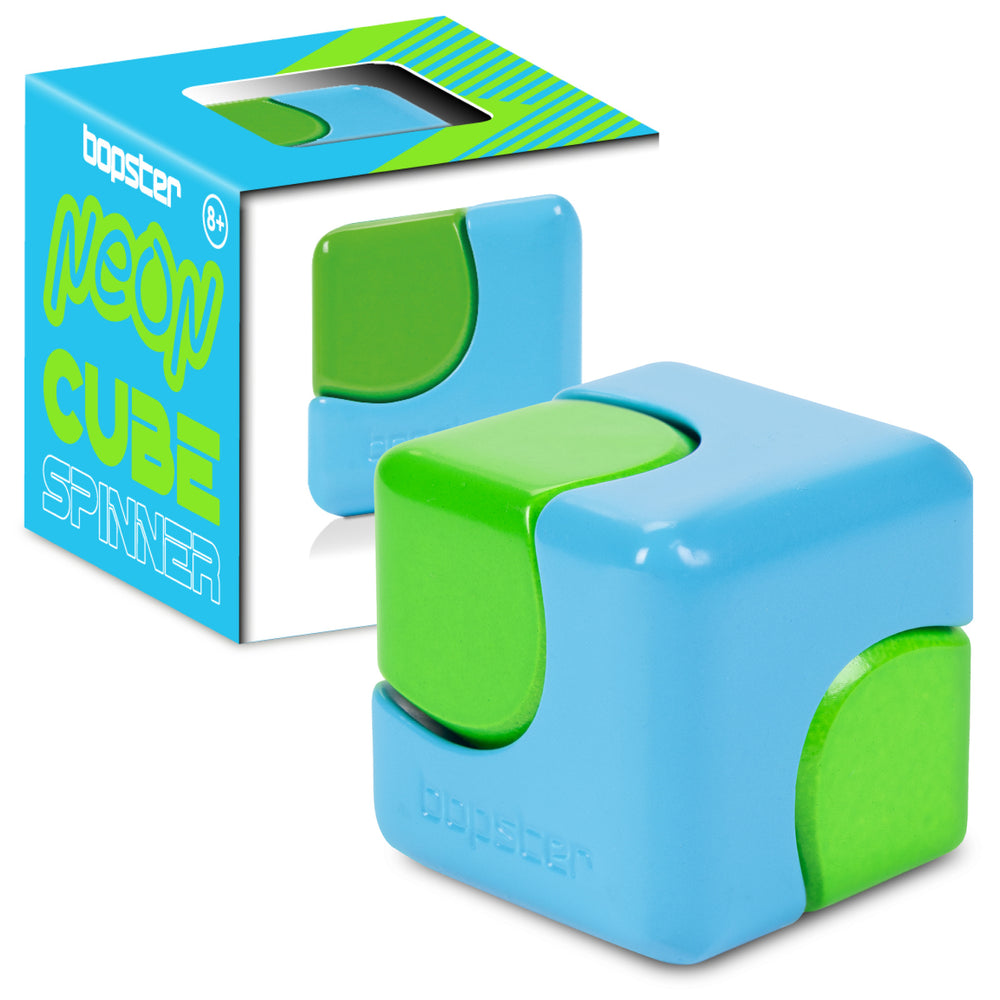 Geschicklichkeitsspielzeug - Fidget Cube Spinner - Neonblau/Neongrün