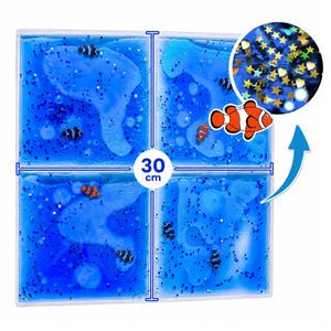 Sensorik-Knetspielzeug - Squishy Sensorik-Panel mit Flüssigkeit - Blau