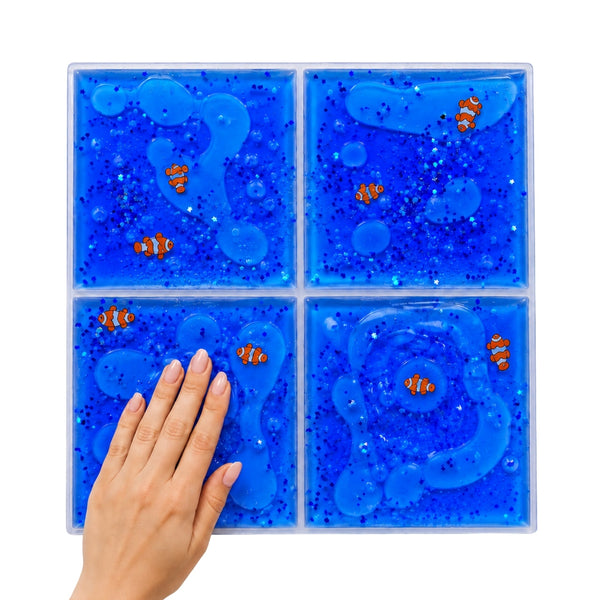 Sensorik-Knetspielzeug - Squishy Sensorik-Panel mit Flüssigkeit - Blau