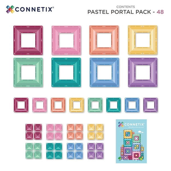 Magnetische Bausteine – Pastel Portal Pack (48 Teile)