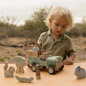 Holzauto mit Tieren - Safari Friends