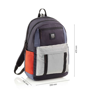 Schulrucksack dreiteilig - Amsterdam, Rider Grey 28L
