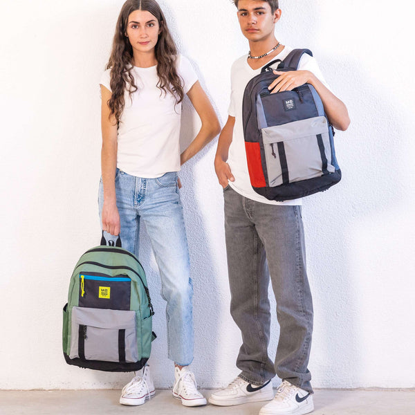 Schulrucksack dreiteilig - Amsterdam, Rider Grey 28L