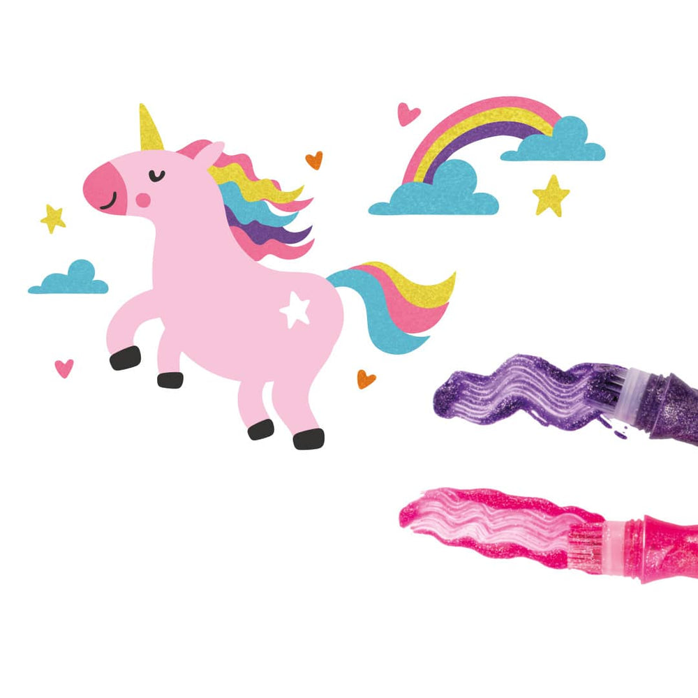 Farben mit Pinsel-Tube - Glitzerfarben, 6 Stück