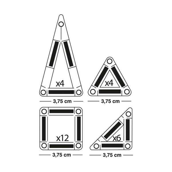 Magnetische Bausteine – Mini Magnex - Travel Set, 26-teilig