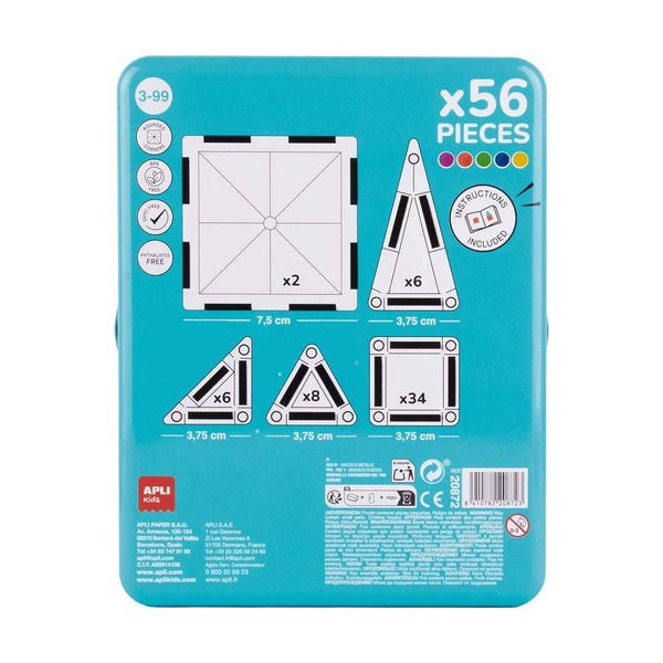 Magnetische Bausteine - Mini Magnex, Travel Set XL (56 Teile)
