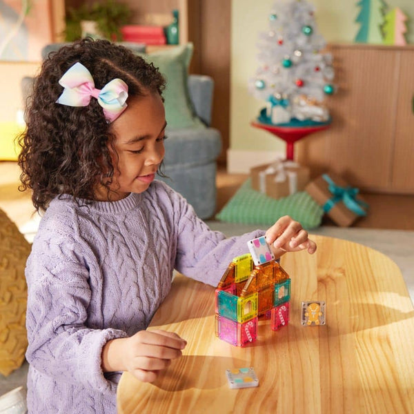 Magnetische Bausteine - microMAGS- Gingerbread House Travel, 24-teilig
