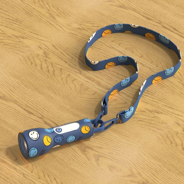 Kinder-Taschenlampe aus Silikon MOB Smiley World in Blau - Ansicht 2
