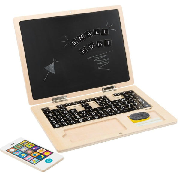 Holz-Laptop mit Magnet-Tafel (78 Magnete)
