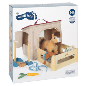 Spielset Pferd mit Stall und Zubehör in der Tasche