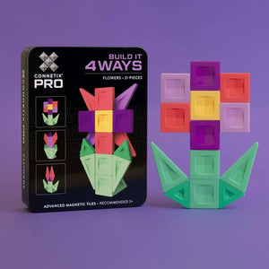 Magnetische Bausteine - PRO Build It 4 Ways Flowers Pack (21 Teile)
