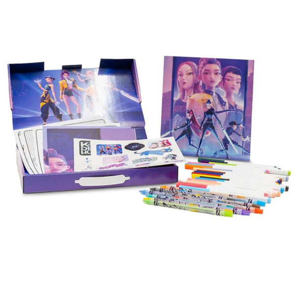 Kreativset Malbuch mit Filzstiften & Stickern im Koffer, 45-tlg., K-Pop Demon Hunters