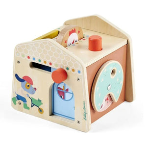 Activity-Haus Versteckspiel von Lilliputiens, Seitenansicht mit Drehscheibe