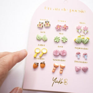 Yuko B. Ohrstecker-Set Poesie-Jahr Kleine Entdecker mit 12 Paar - Ansicht 3