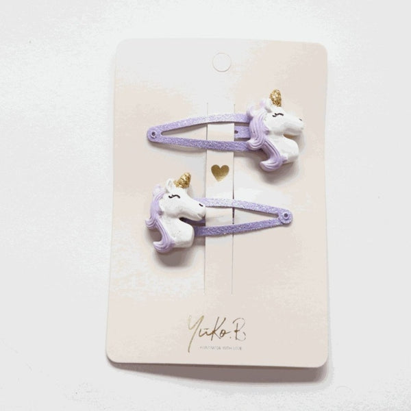 Yuko B. Haarspangen Einhörner, Lila - Ansicht 5