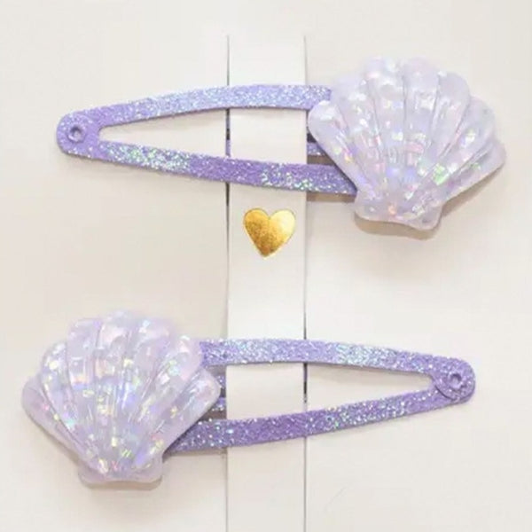 Yuko B. Haarspangen Muscheln, Lila - Ansicht 3