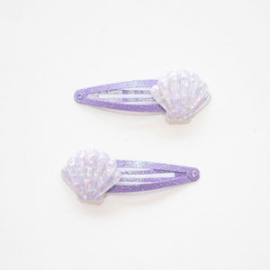 Yuko B. Haarspangen Muscheln, Lila - Ansicht 2