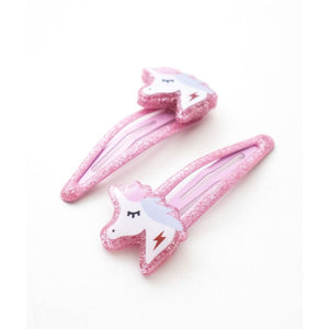 Yuko B. Haarspangen Einhörner, Glitzer-Rosa - Ansicht 3