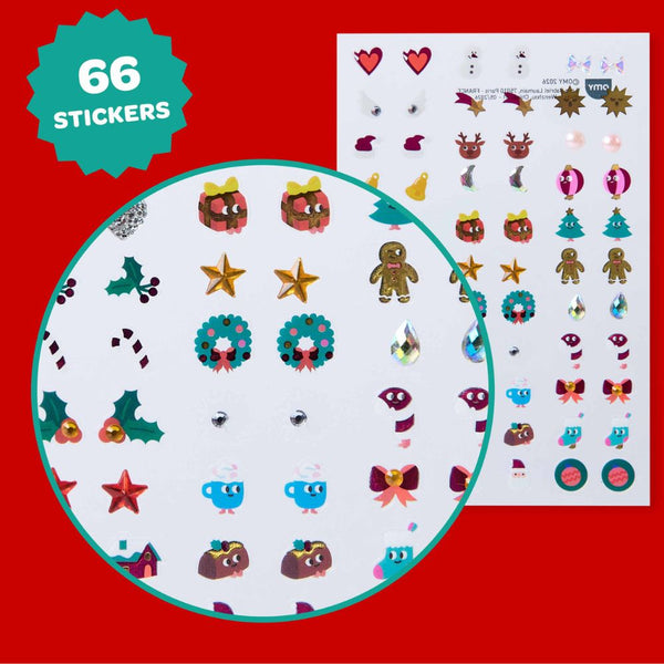 66 Klebe-Ohrringe HOHOHO von OMY mit Weihnachtsmotiven