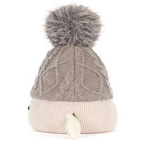 Jellycat Plüsch-Bommelmütze in Beige mit Gesicht und Ärmchen, 26 cm - Ansicht 2