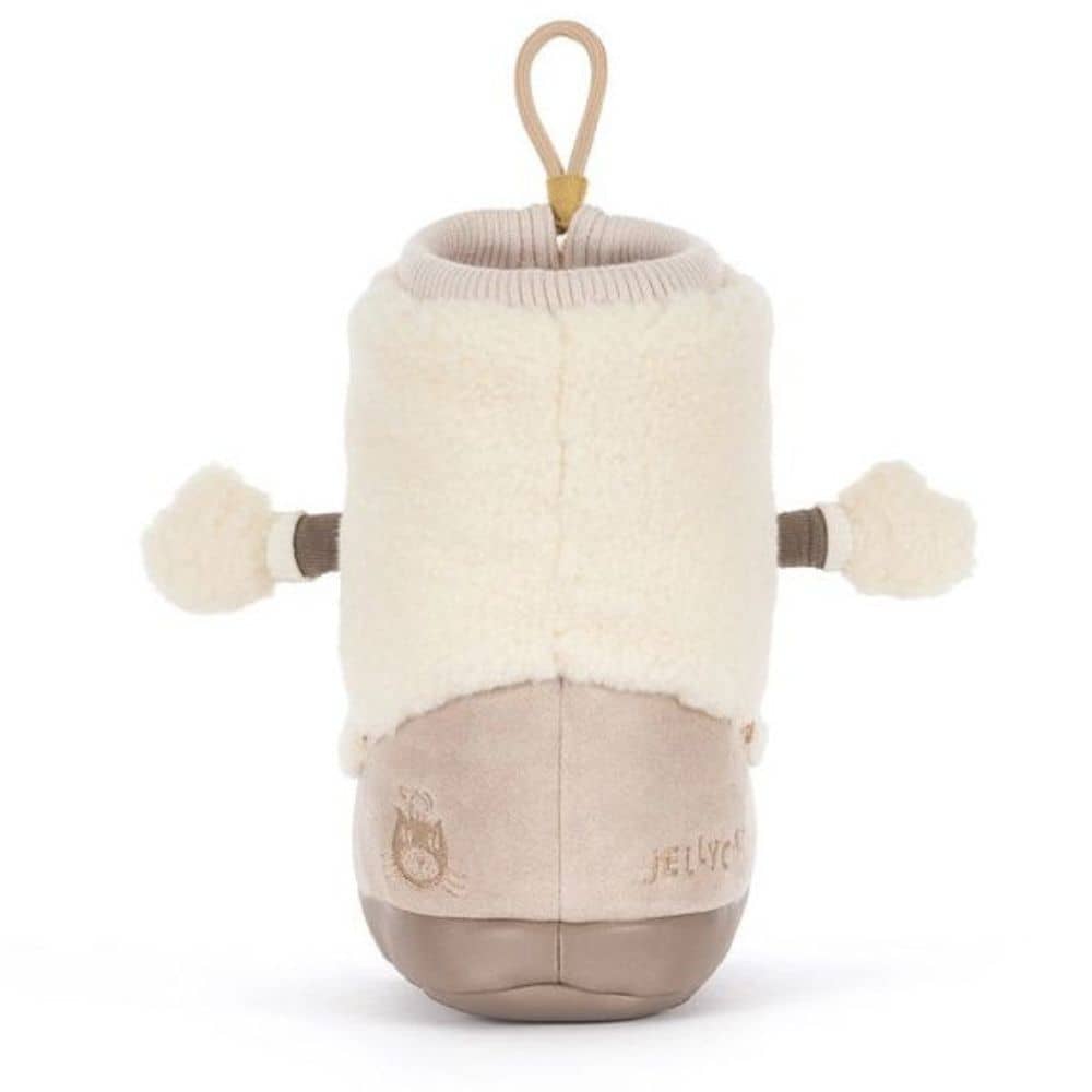 Jellycat Amuseables Perta Snow Boot - Plüsch-Schneestiefel in Creme, 21 cm