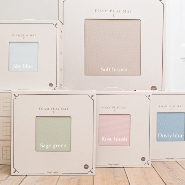 Verpackungen der Puzzlematten von That's Mine in verschiedenen Farben