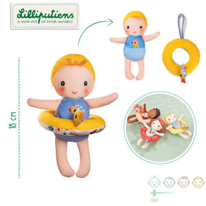 Badepuppe Gaspard mit Schwimmring - Größe 18 cm, ab 6 Monaten