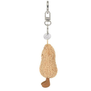 Jellycat Taschenanhänger Erdnuss von der Seite mit Karabinerhaken