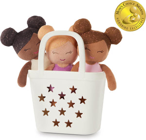 Badepuppen-Set mit Körbchen 3 Stück