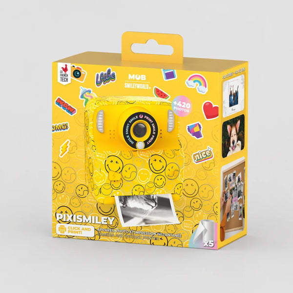 Kinderkamera mit Sofortdruck - PixiPrint Smiley World, Gelb (ab 3 Jahren)