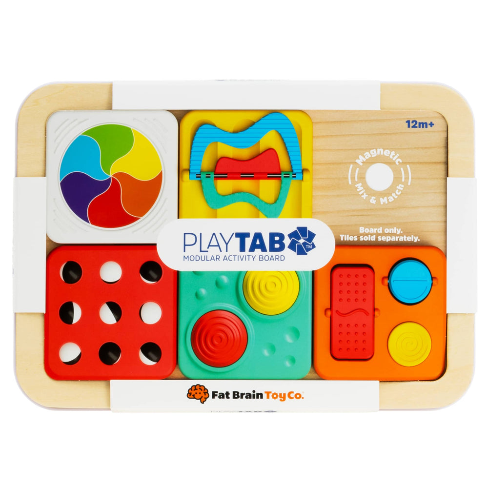 Fat Brain Toys Interaktive Tablica mit bunten Puzzlestücken zur Förderung der motorischen Fähigkeiten