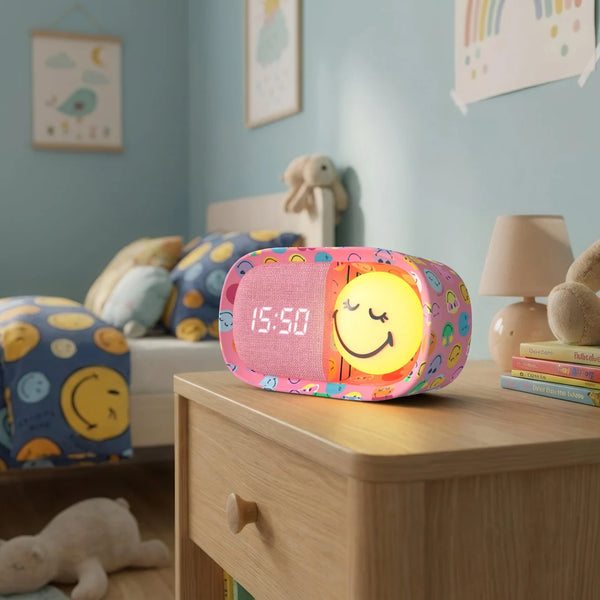 Kinderwecker mit Nachtlicht - Smiley World, Rosa (ab 3 Jahren)