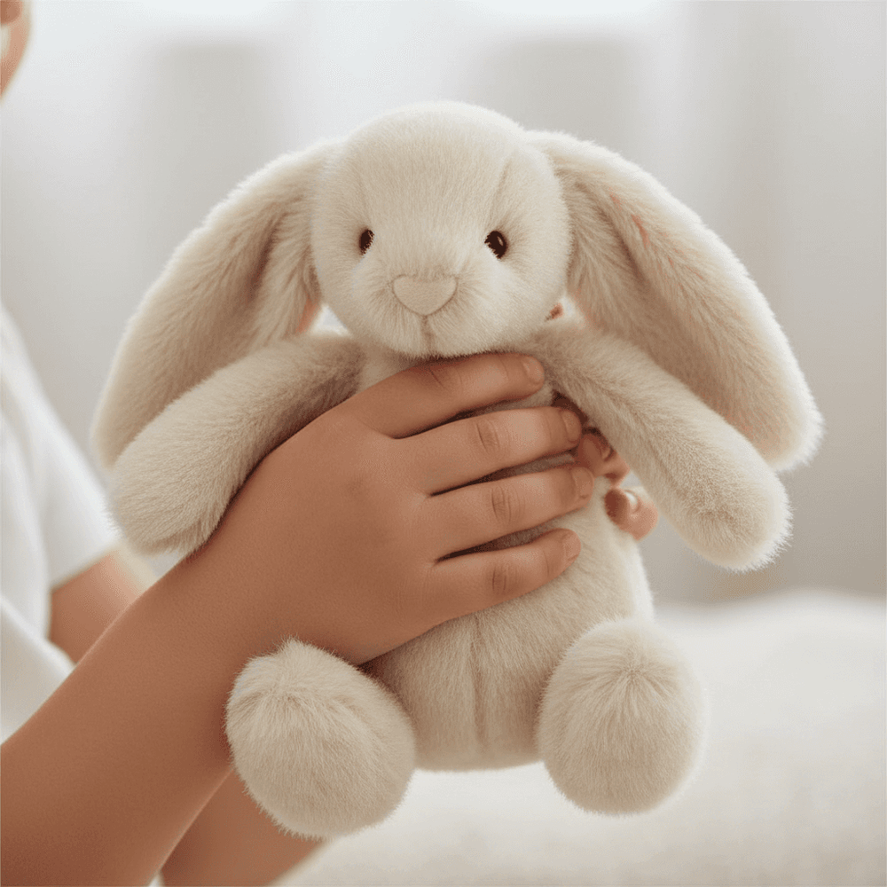 Jellycat Plüschhase Flufflet Wheat mit langen Ohren und weichem Fell für Kinder zum Kuscheln