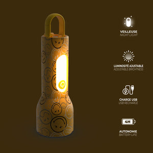 Kinder-Taschenlampe aus Silikon - Smiley World, Gelb (ab 3 Jahren)