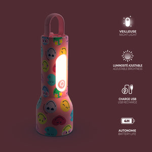 Kinder-Taschenlampe aus Silikon - Smiley World, Rosa (ab 3 Jahren)