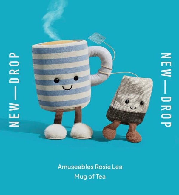 Set: Amuseable Tea Time Duo – Plüsch-Teebeutel & Rosie Lea Tasse