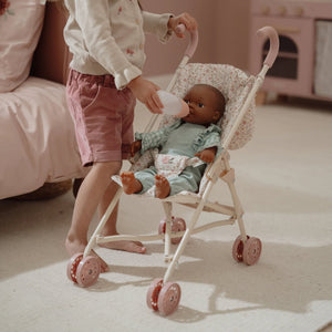 Faltbarer Kinderwagen für Puppen – Beige
