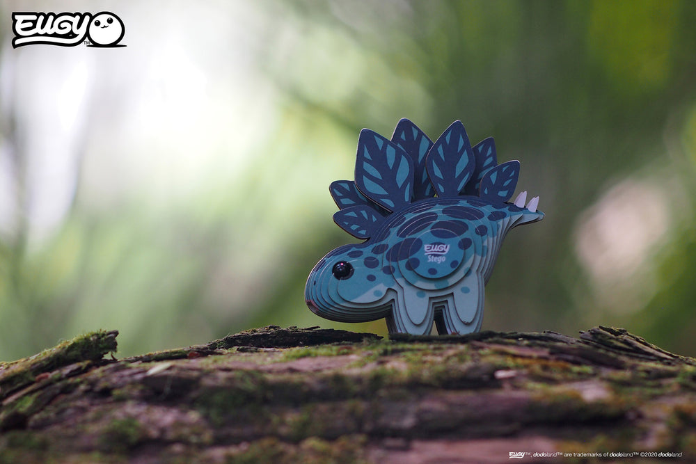 Eugy Öko 3D Puzzle Stegosaurus mit buntem Design und stabilen Teilschnitten für kreativen Spaß