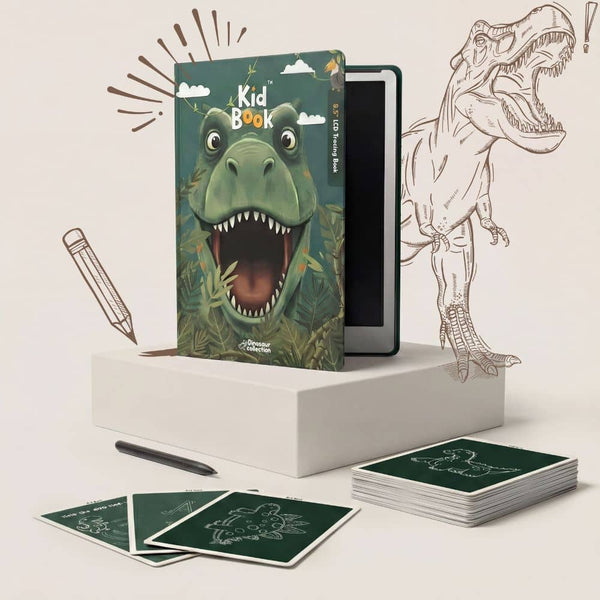 KidLupe Grafiktablett für Kinder mit Dino Motiv, inklusive Zeichentafeln und Stift