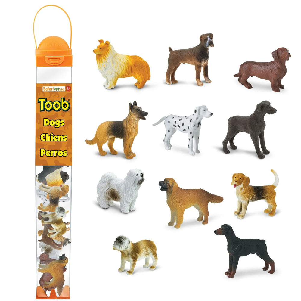 Hunde Spielfiguren Set von Safari Ltd mit 10 detailreichen Hundefiguren in verschiedenen Rassen
